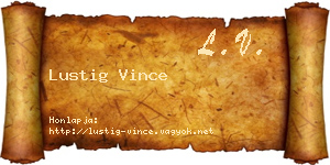 Lustig Vince névjegykártya