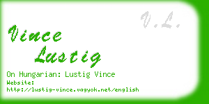 vince lustig business card